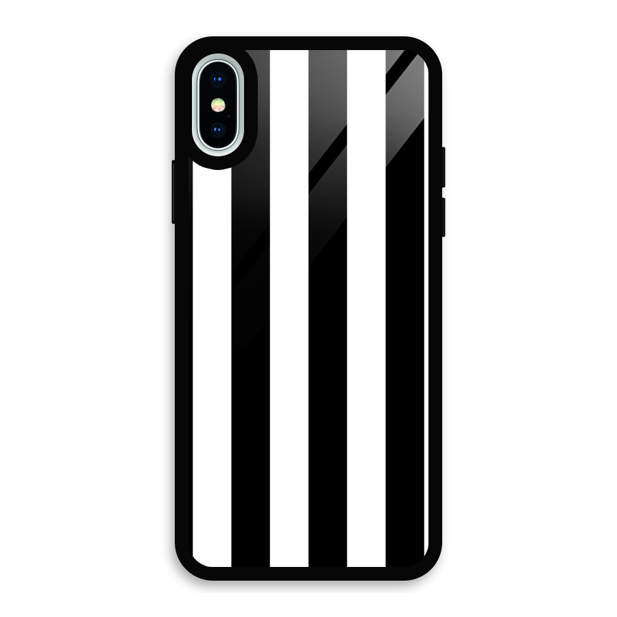 Lavish Black Stripes Glass Back Case for iPhone XS