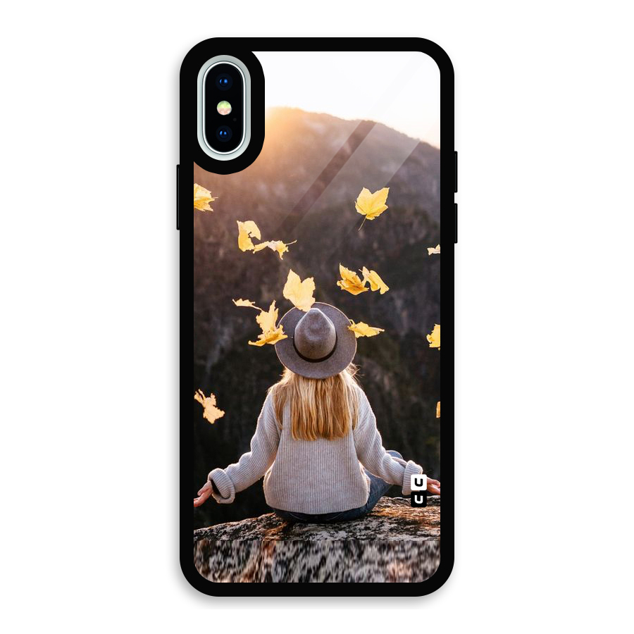 Leaf Rain Sunset Glass Back Case for iPhone XS