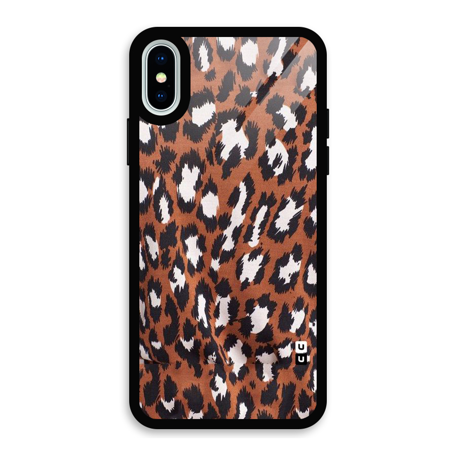 Leapord Design Glass Back Case for iPhone XS
