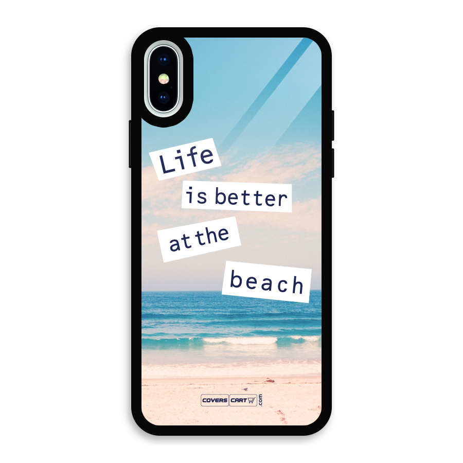 Life is better at the Beach Glass Back Case for iPhone XS