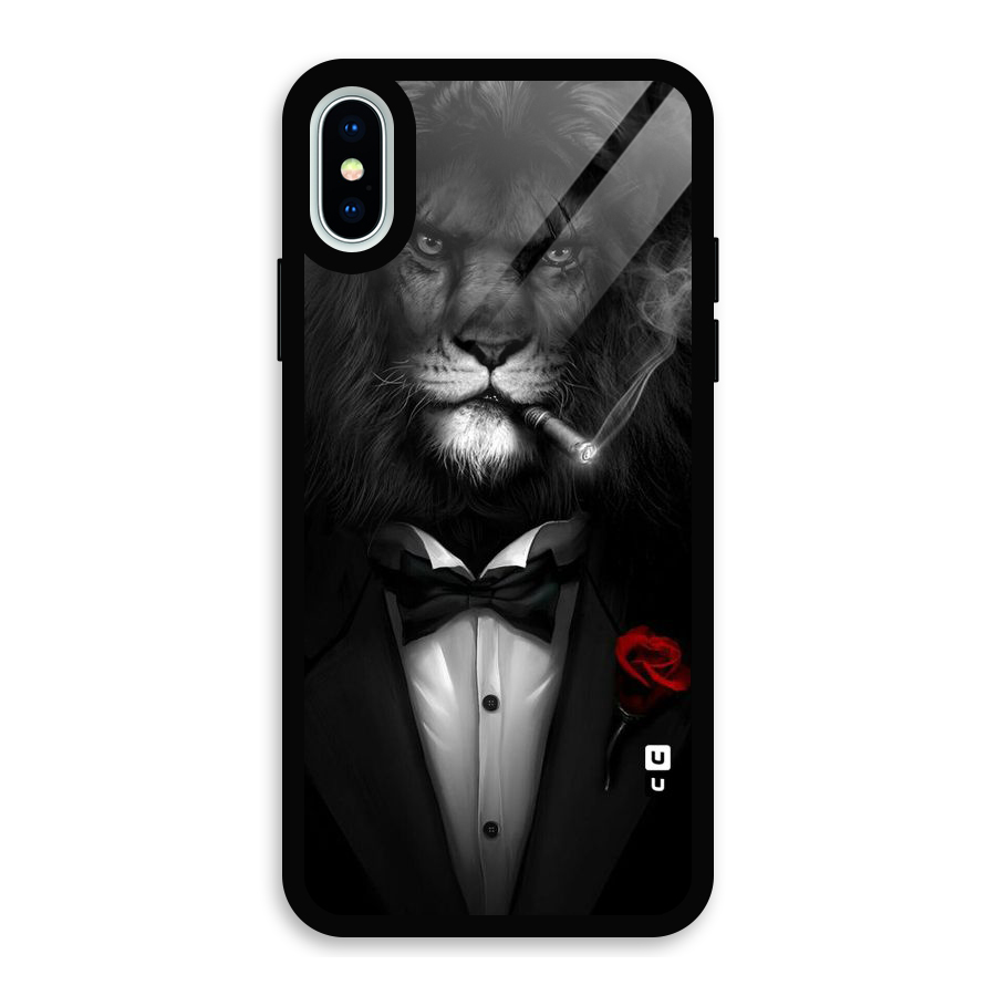 Lion Class Glass Back Case for iPhone XS