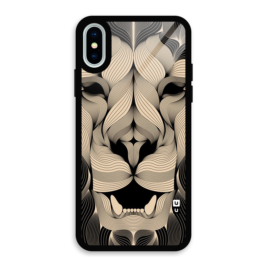 Lion Shape Design Glass Back Case for iPhone XS