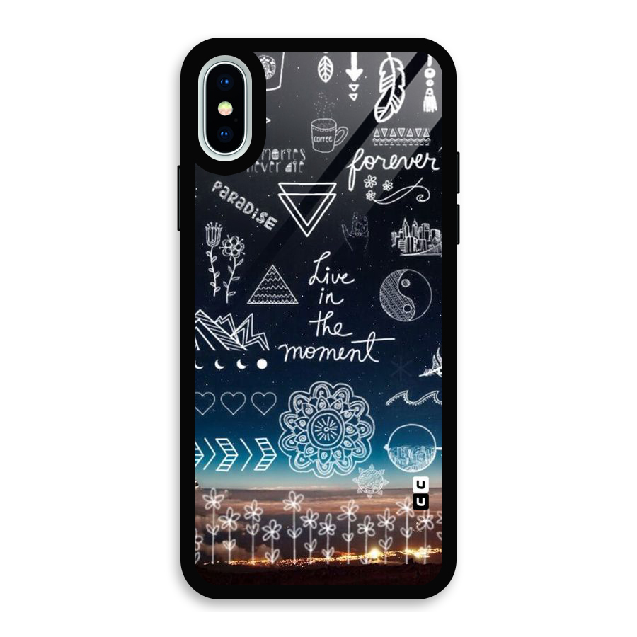 Live In The Moment Glass Back Case for iPhone XS