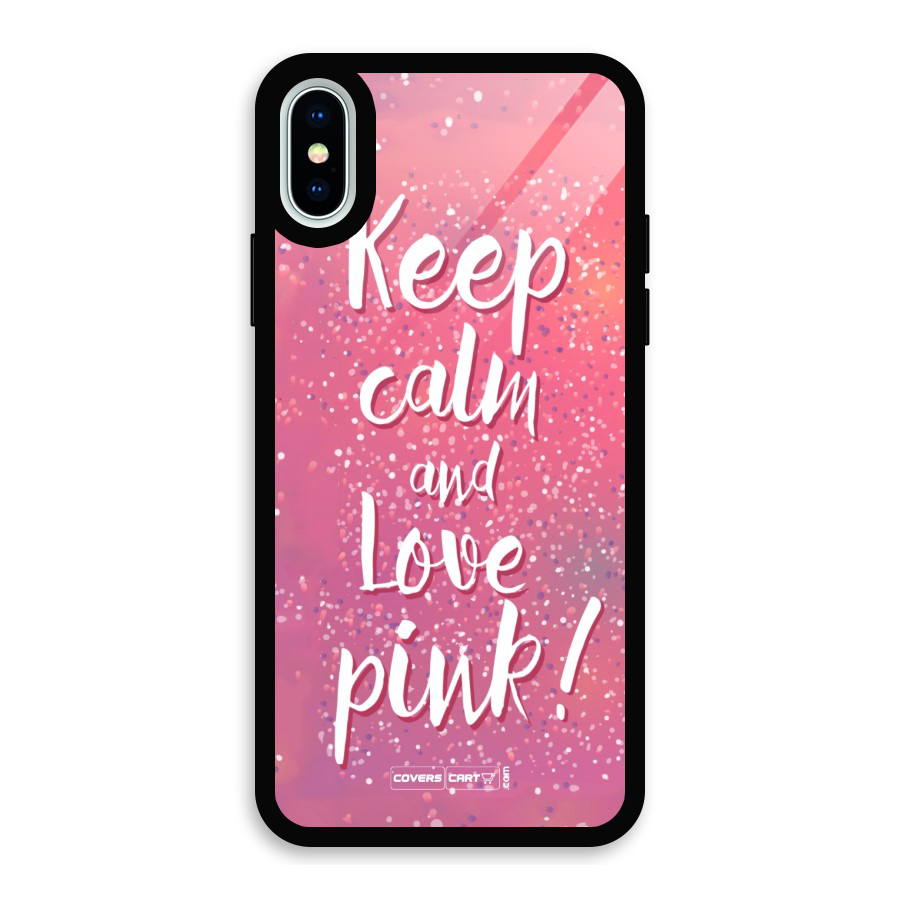 Love Pink Glass Back Case for iPhone XS
