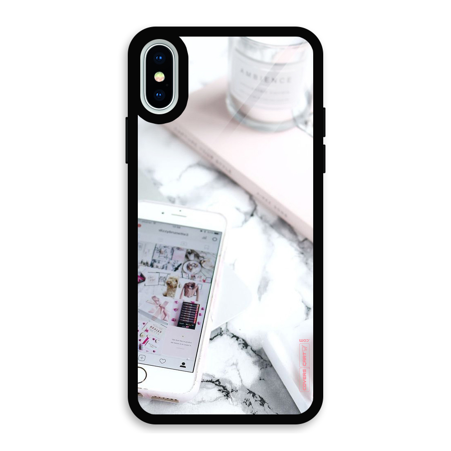 Make Up And Phone Glass Back Case for iPhone XS