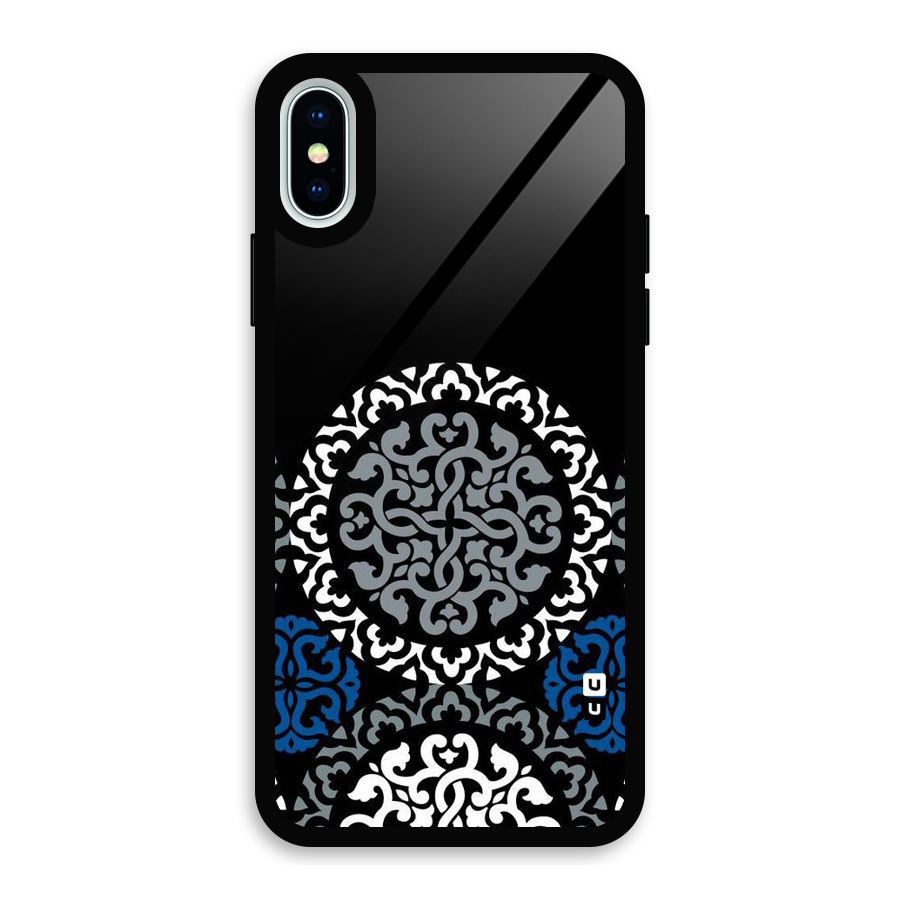Mandala Circle Pattern Glass Back Case for iPhone XS