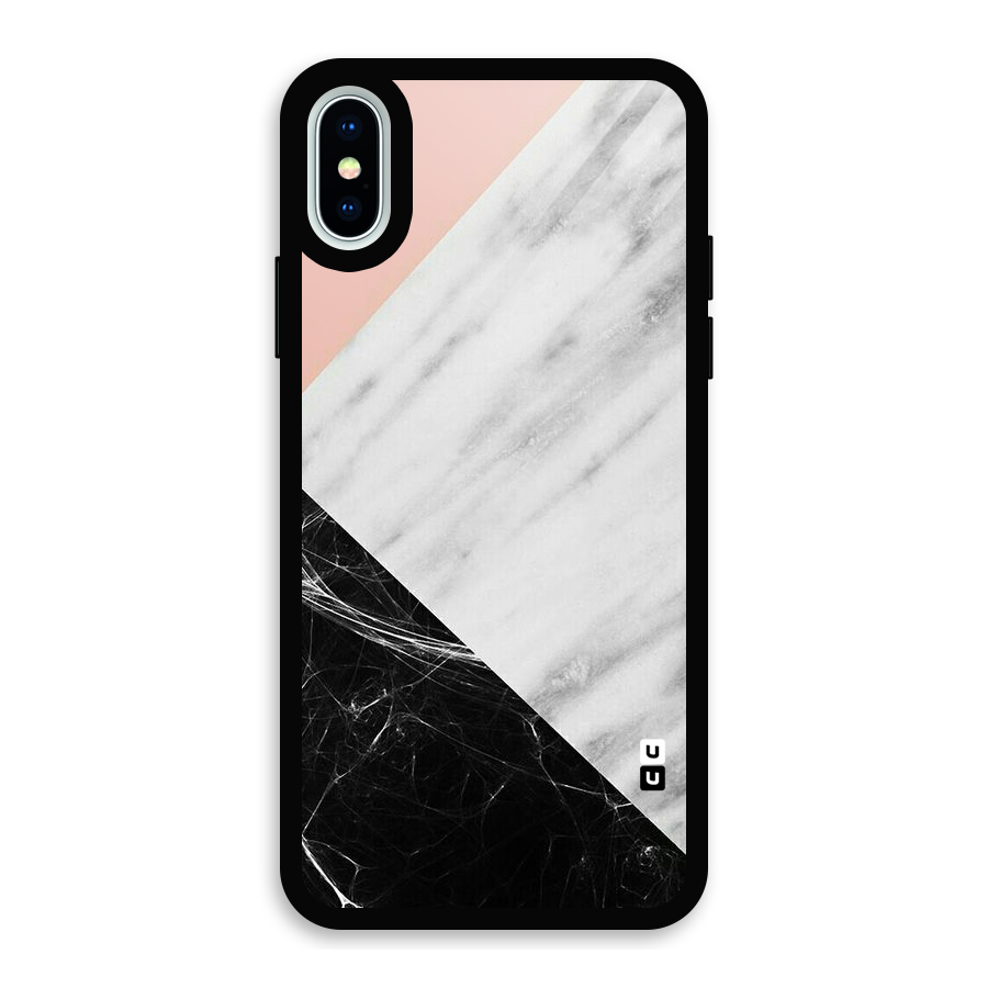 Marble Cuts Glass Back Case for iPhone XS