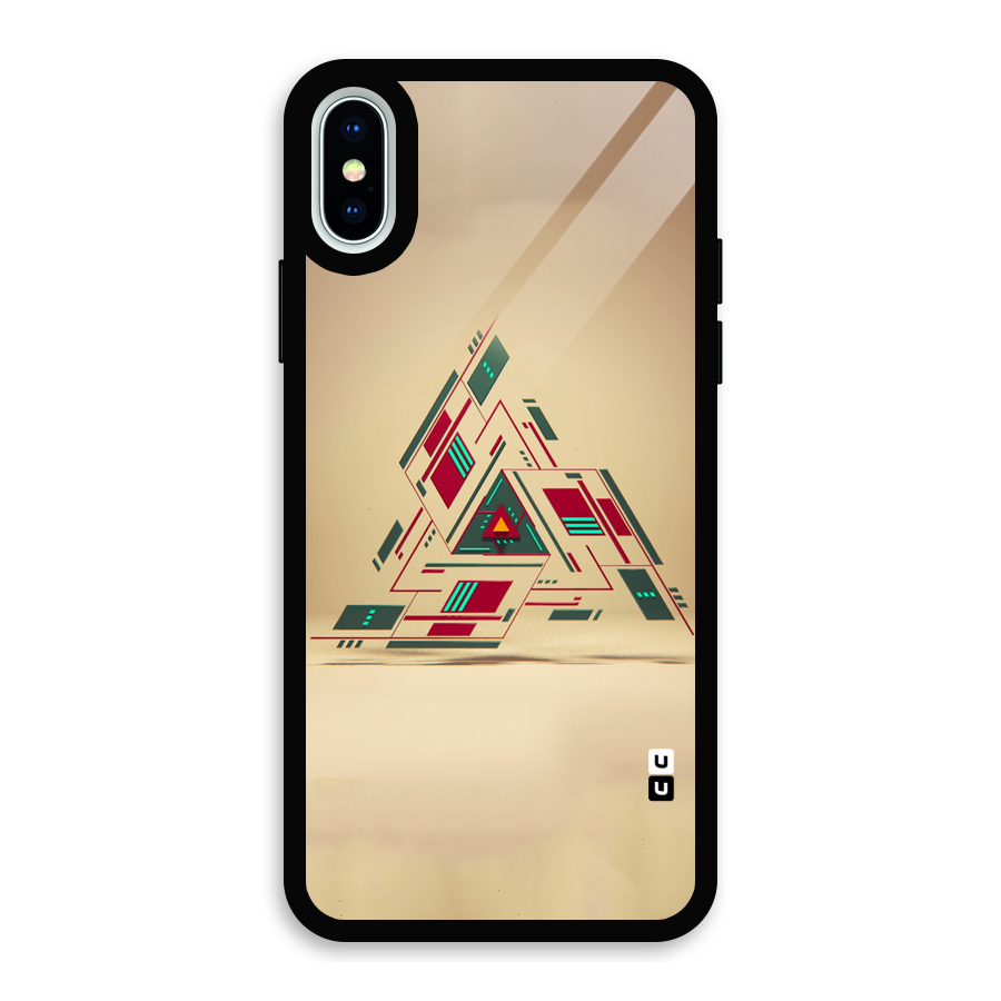 Maze Triangle Glass Back Case for iPhone XS