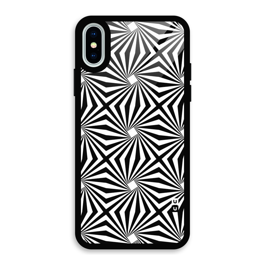 Monochromatic Swirls Glass Back Case for iPhone XS