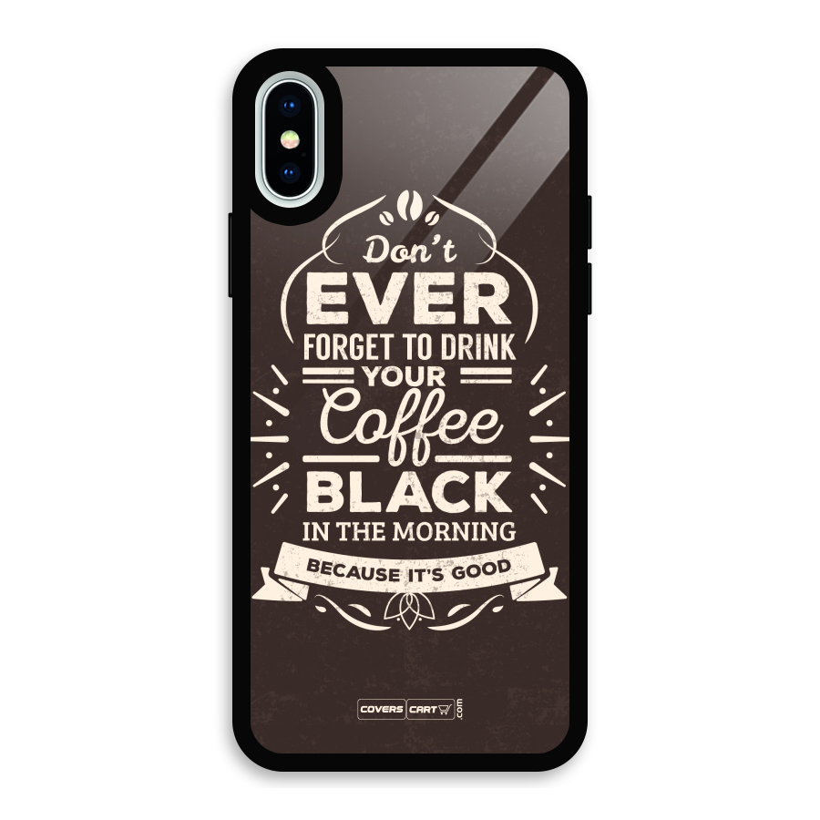 Morning Coffee Love Glass Back Case for iPhone XS