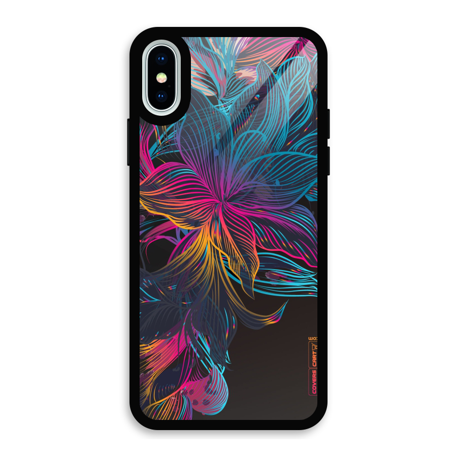 Multi-Colour Flowers Glass Back Case for iPhone XS