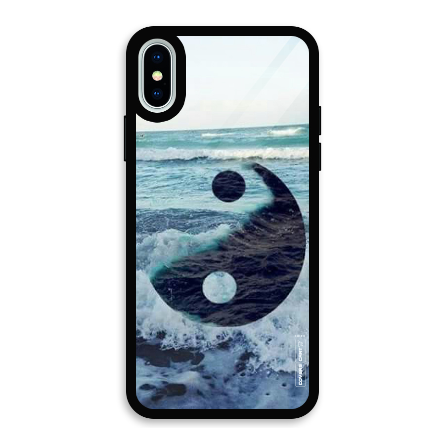 Oceanic Peace Design Glass Back Case for iPhone XS