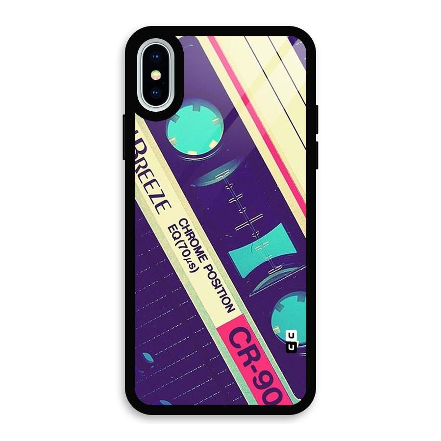 Old Casette Shade Glass Back Case for iPhone XS