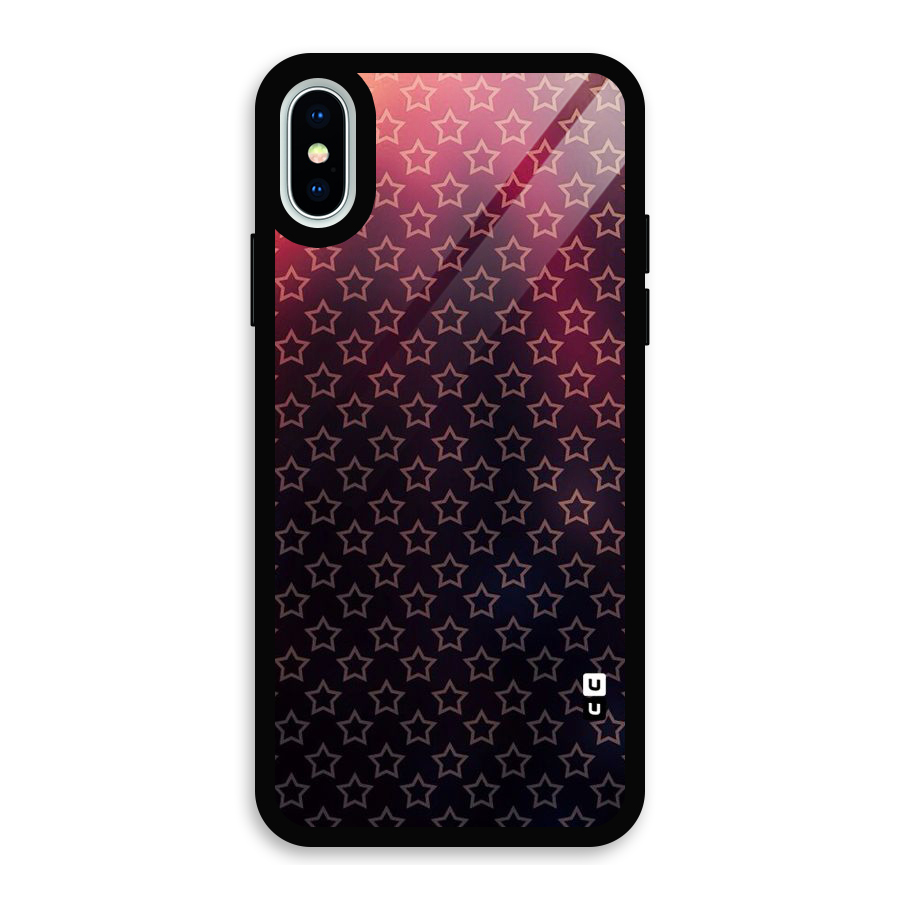 Ombre Stars Glass Back Case for iPhone XS
