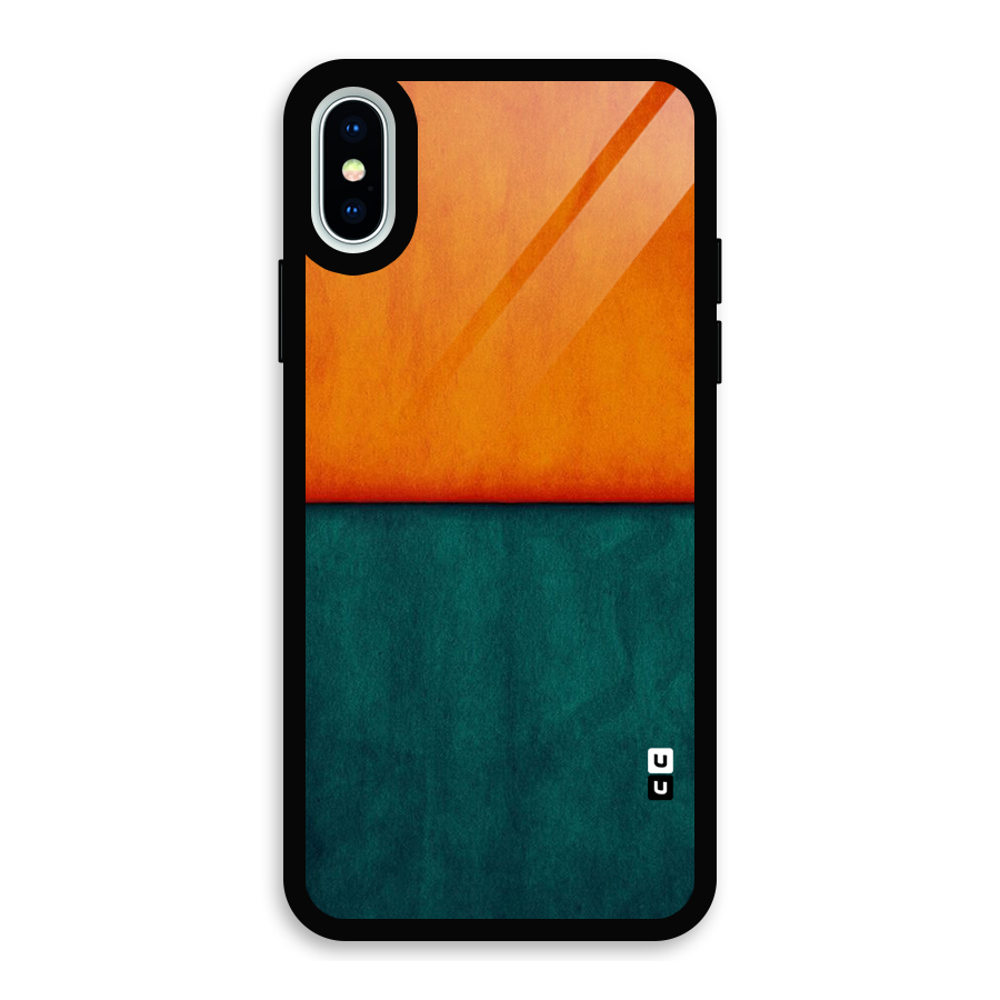 Orange Green Shade Glass Back Case for iPhone XS
