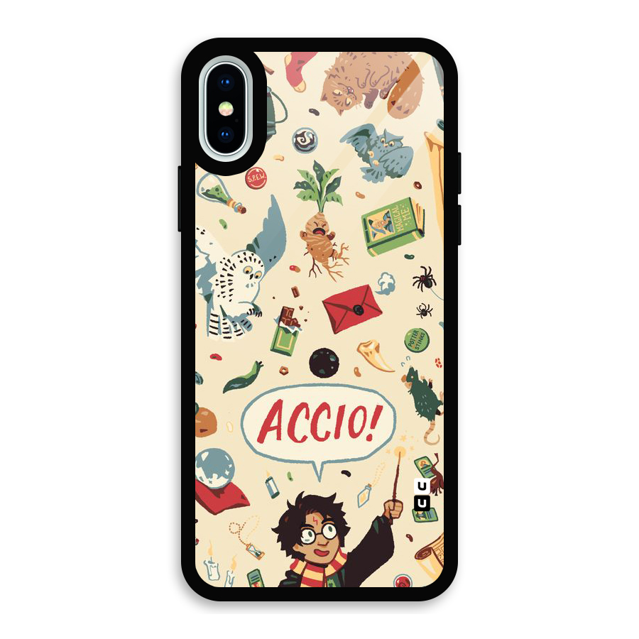 Owl Letter Glass Back Case for iPhone XS