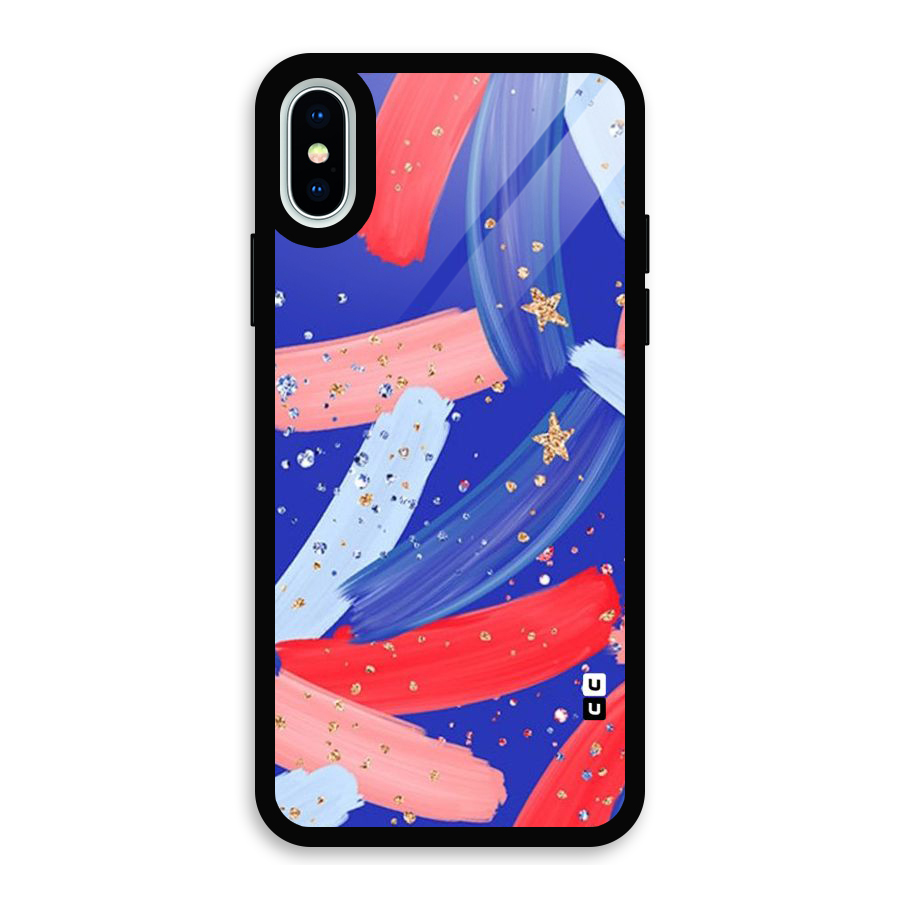 Paint Stars Glass Back Case for iPhone XS