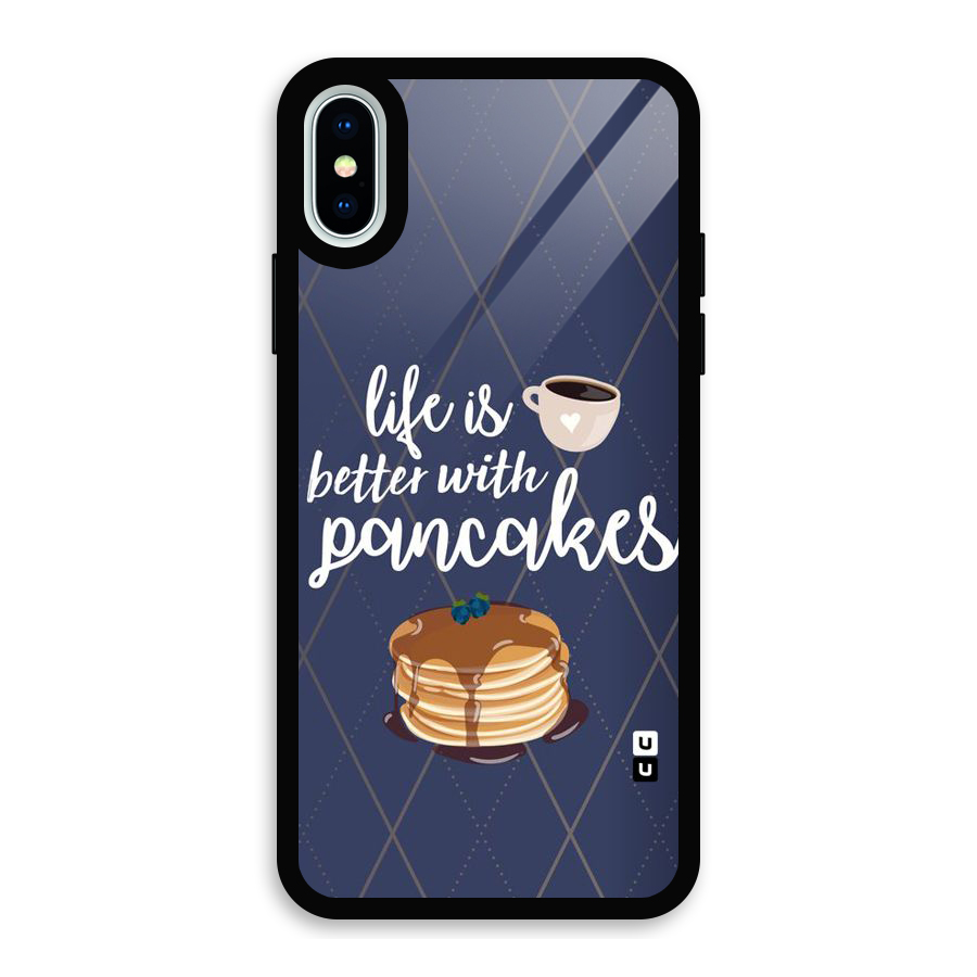Pancake Life Glass Back Case for iPhone XS