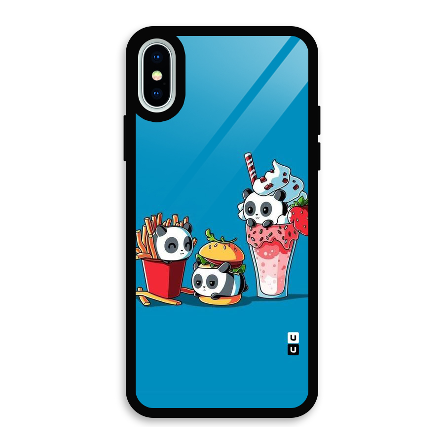 Panda Lazy Glass Back Case for iPhone XS