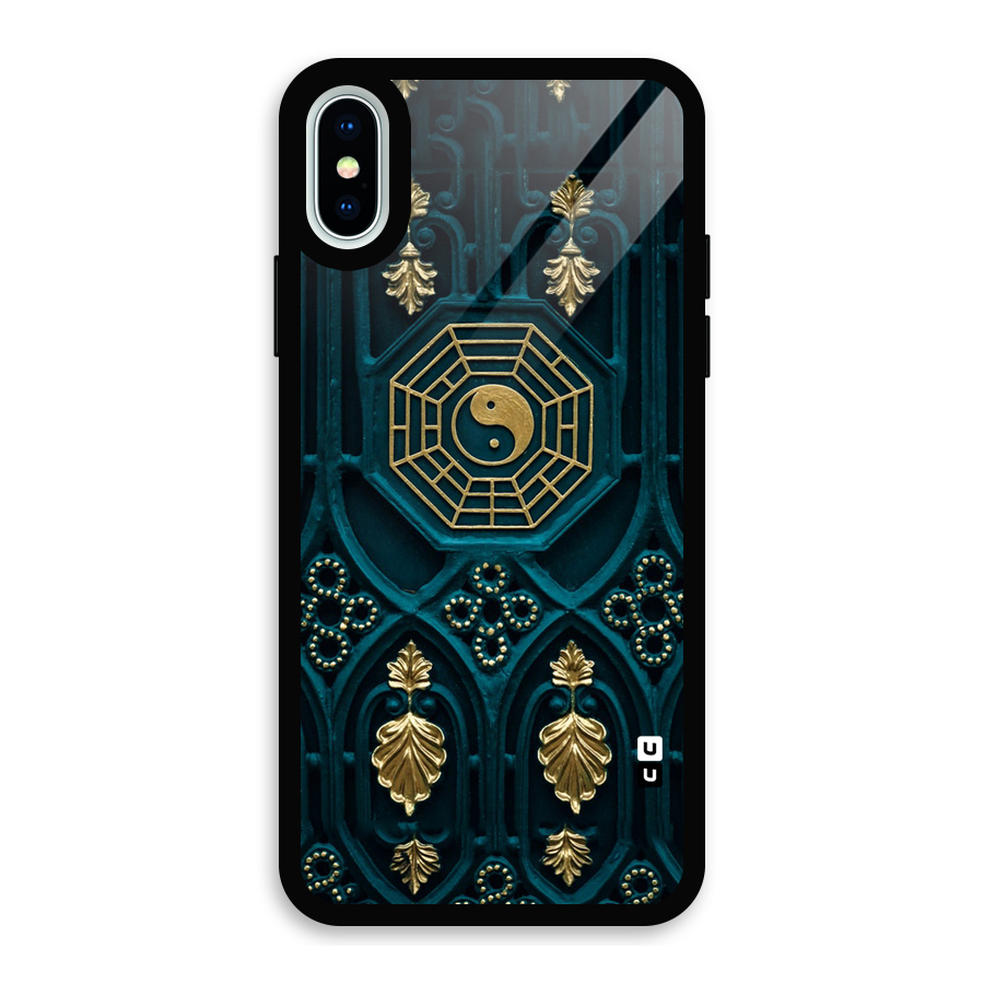 Peace Web Design Glass Back Case for iPhone XS