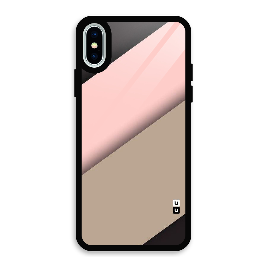 Pink Diagonal Glass Back Case for iPhone XS