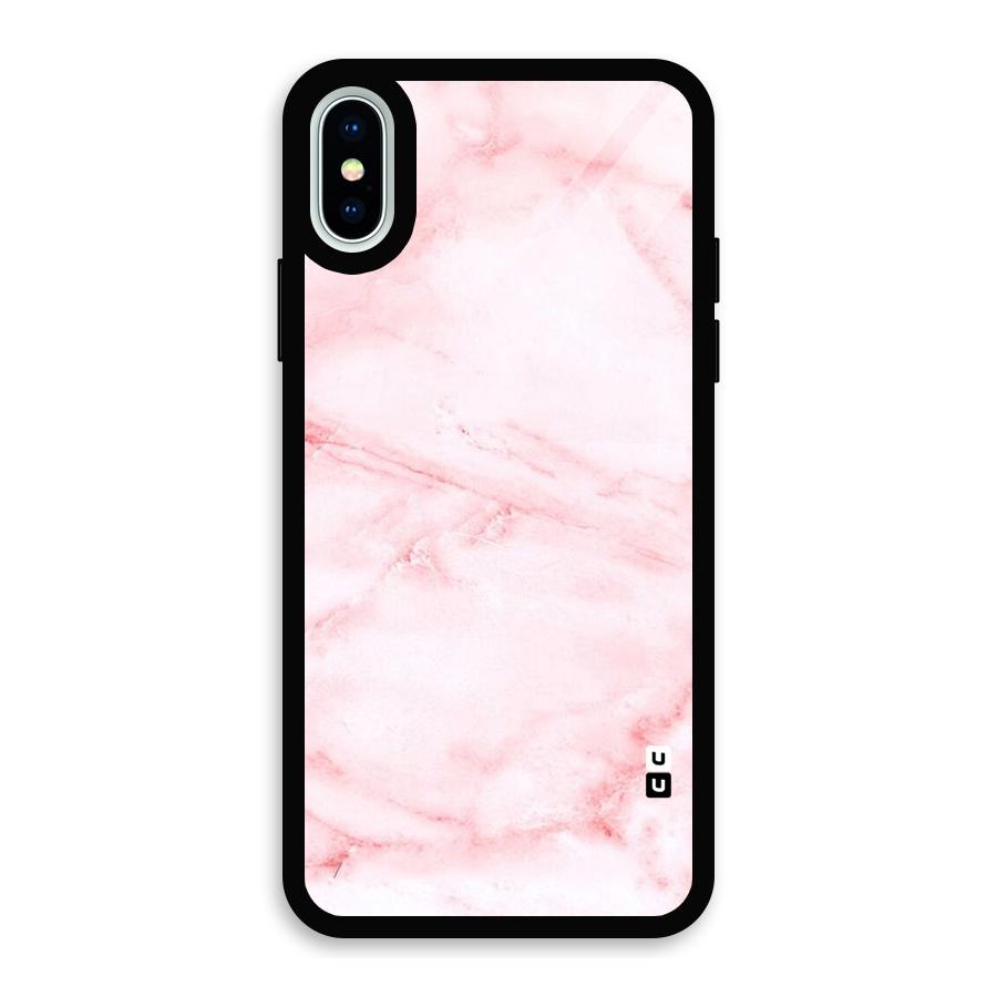 Pink Marble Print Glass Back Case for iPhone XS