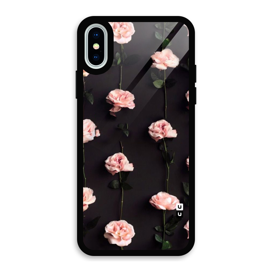 Pink Roses Glass Back Case for iPhone XS