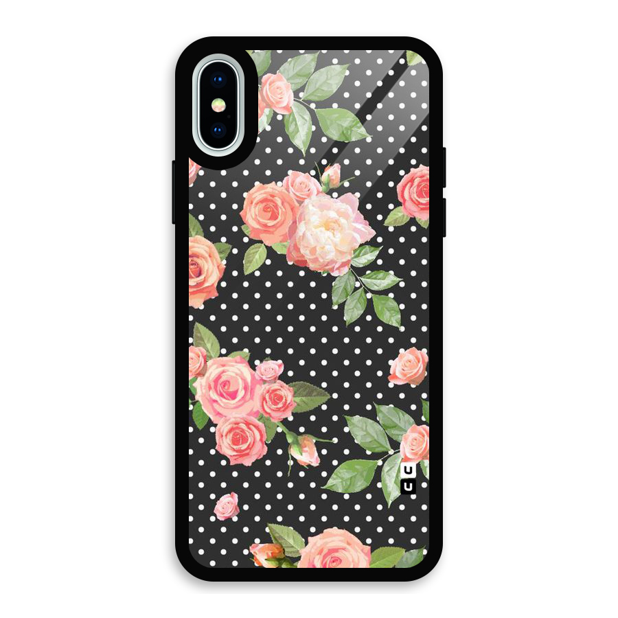Polka Peach Glass Back Case for iPhone XS