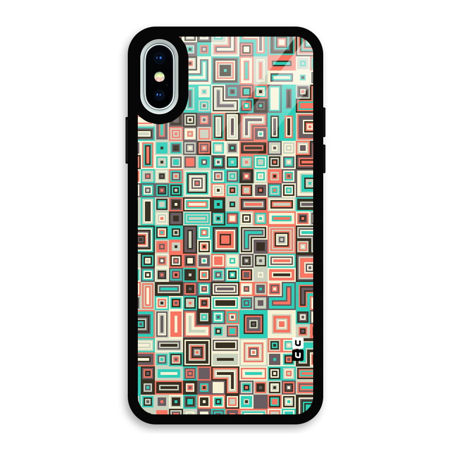 Pretty Boxes Design Glass Back Case for iPhone XS