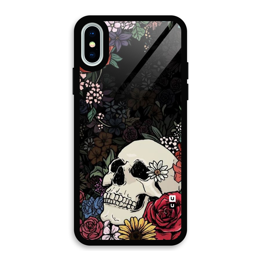 Pretty Skull Glass Back Case for iPhone XS