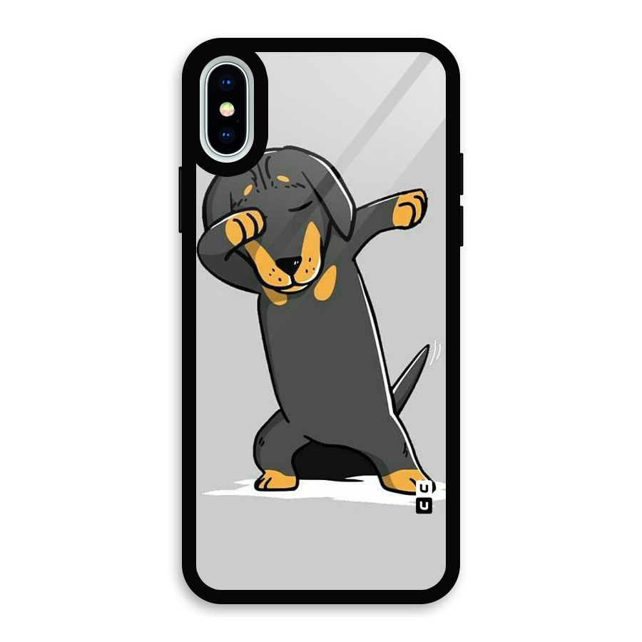 Puppy Dab Glass Back Case for iPhone XS