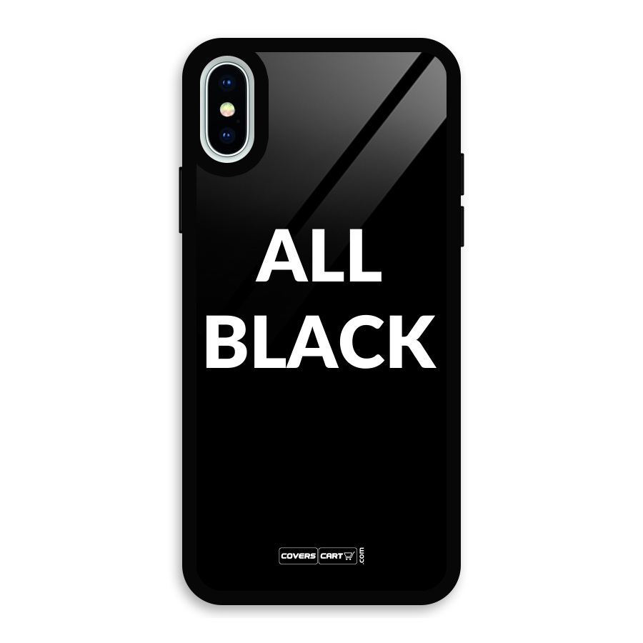 Raftaar All Black Glass Back Case for iPhone XS