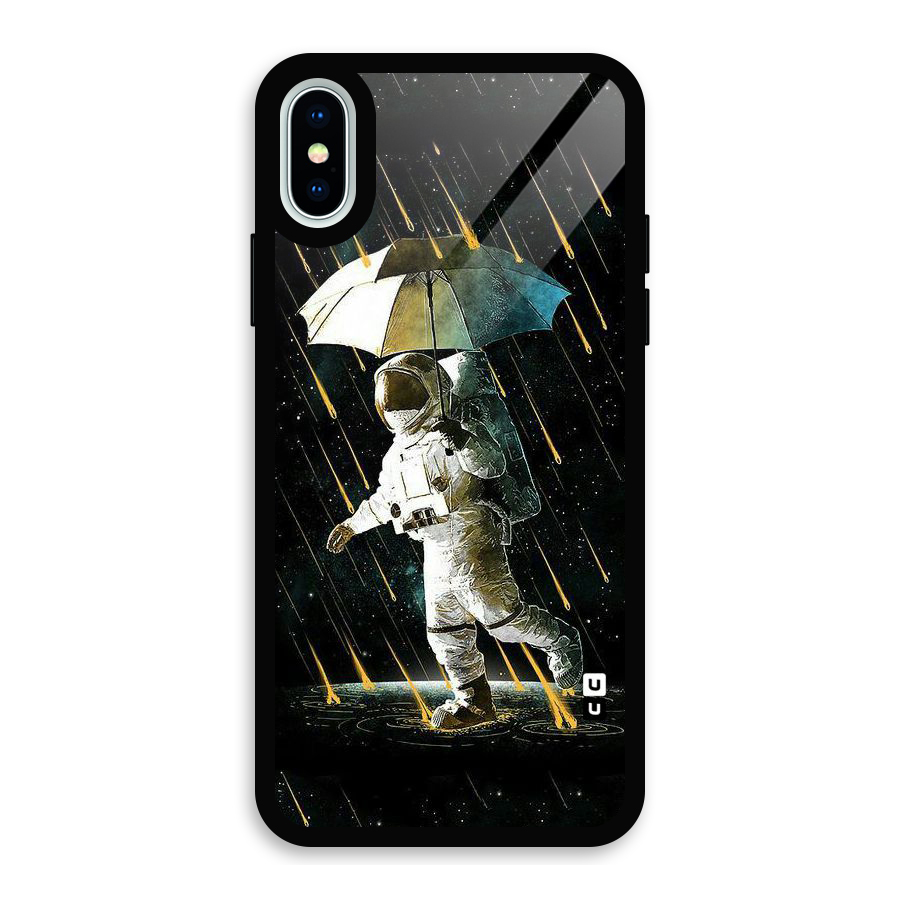 Rain Spaceman Glass Back Case for iPhone XS