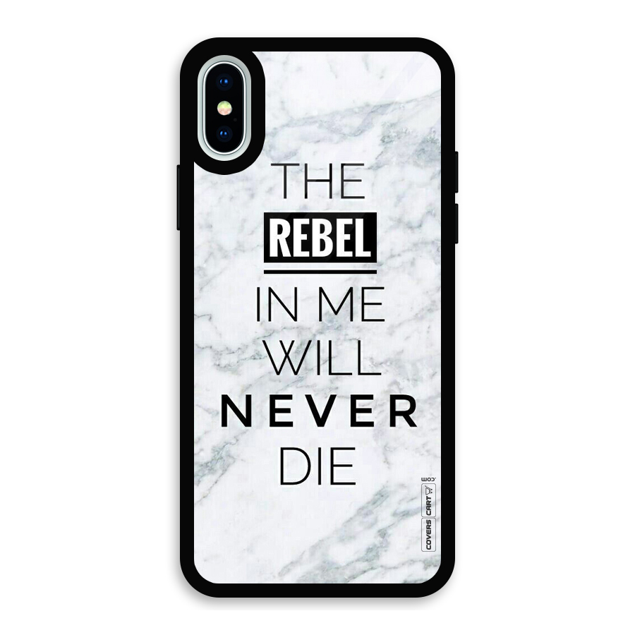 Rebel Will Not Die Glass Back Case for iPhone XS