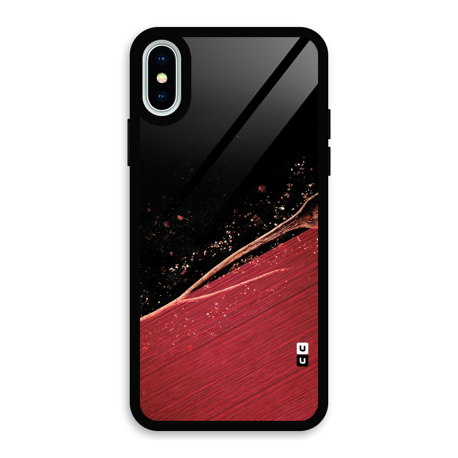 Red Flow Drops Glass Back Case for iPhone XS