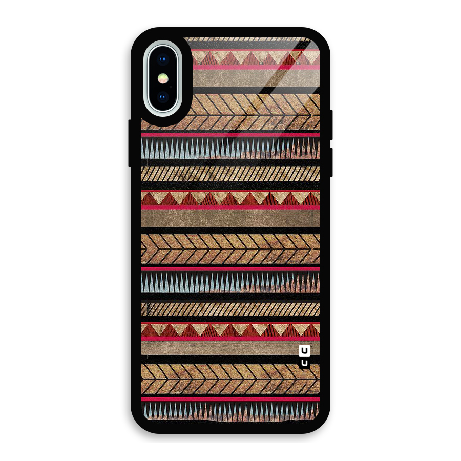 Red Indie Pattern Glass Back Case for iPhone XS
