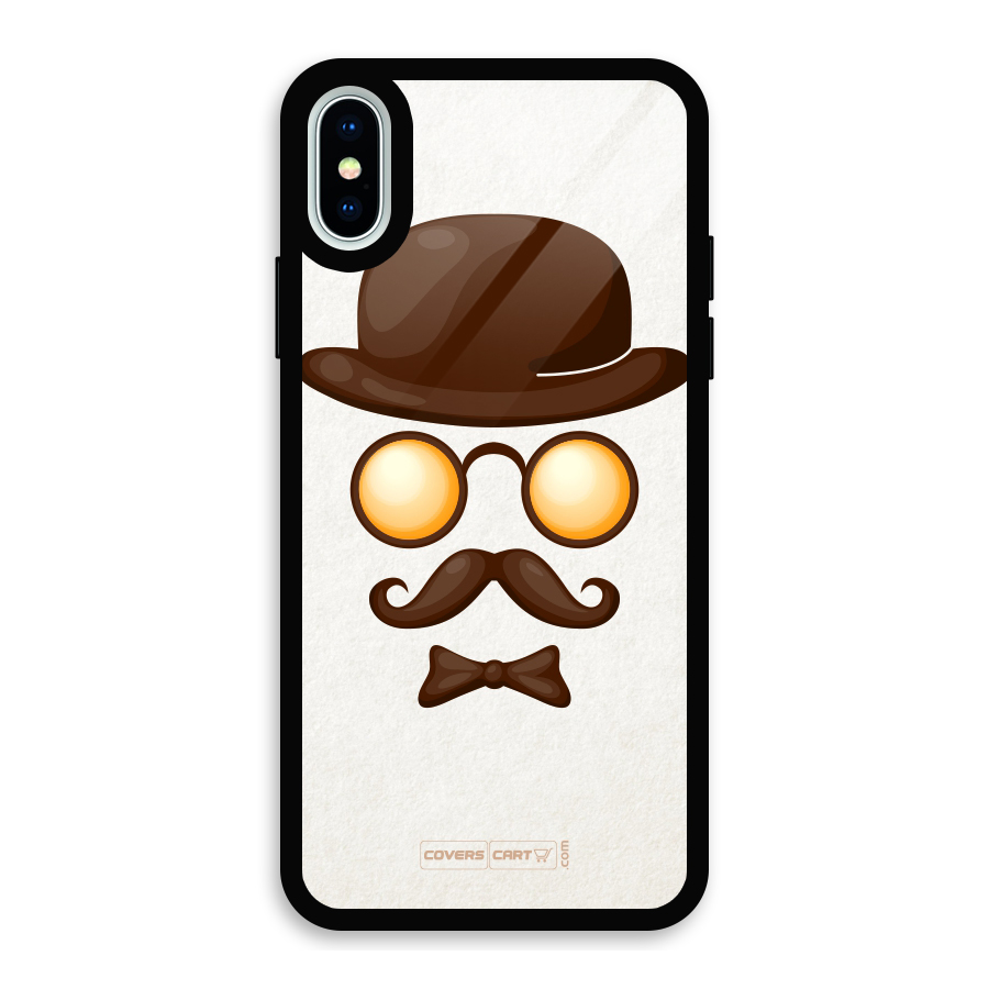 Retro Style Glass Back Case for iPhone XS