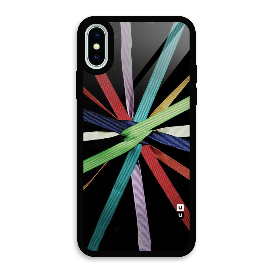 Ribbon Design Glass Back Case for iPhone XS
