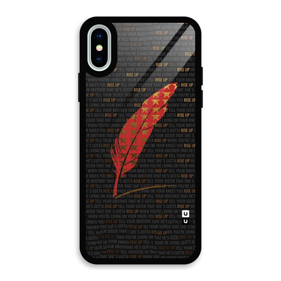 Rise Up Feather Glass Back Case for iPhone XS