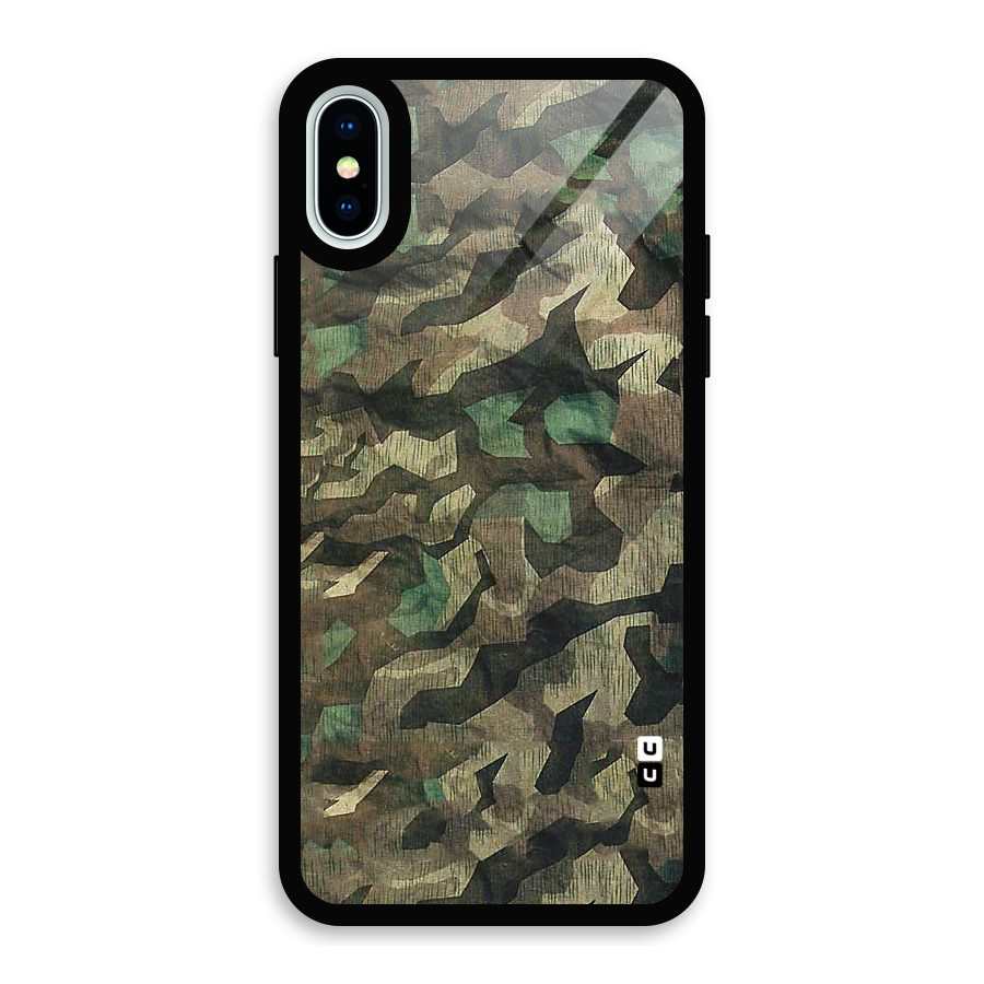 Rugged Army Glass Back Case for iPhone XS