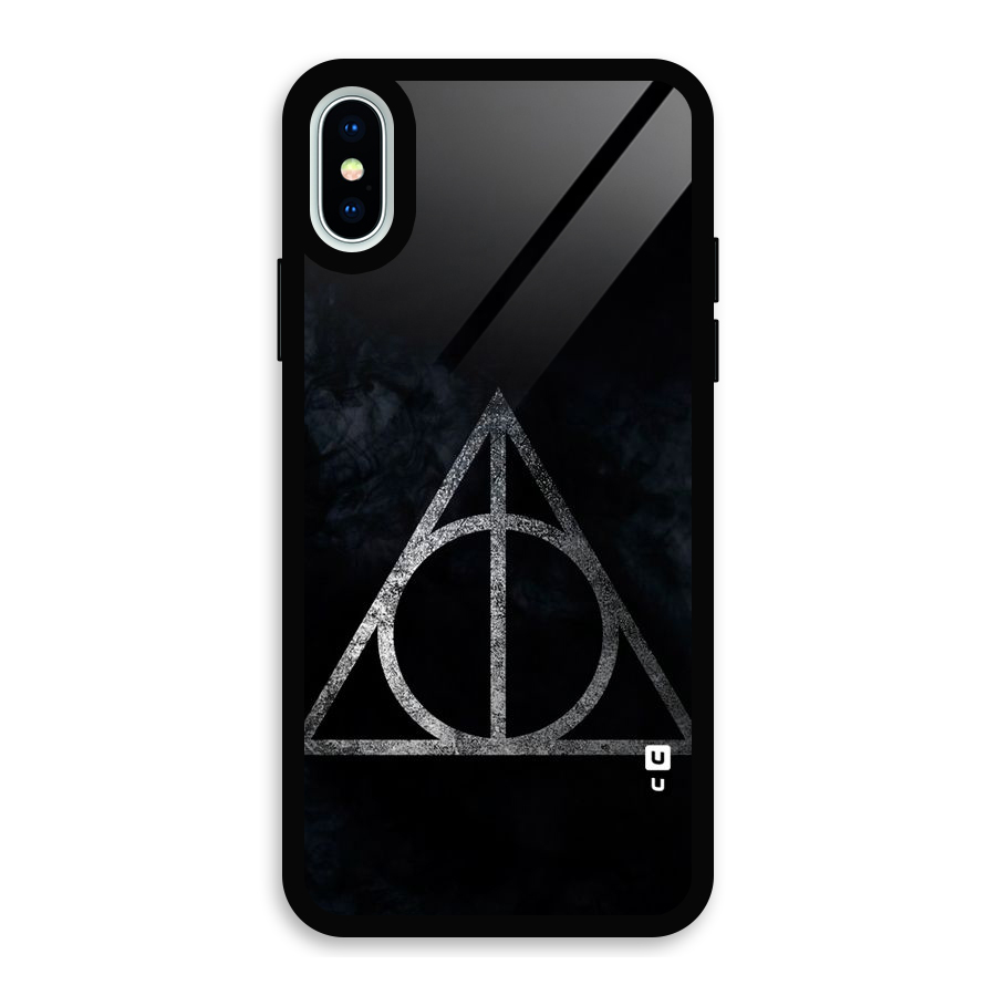 Rugged Triangle Design Glass Back Case for iPhone XS