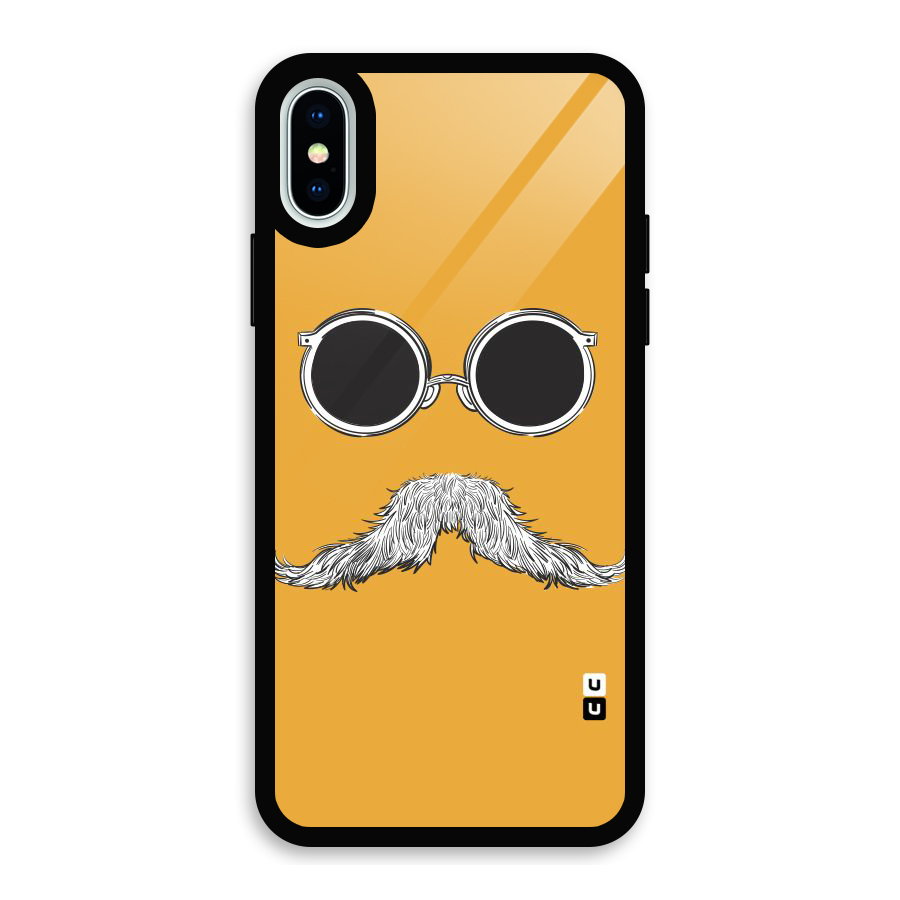 Sassy Mustache Glass Back Case for iPhone XS