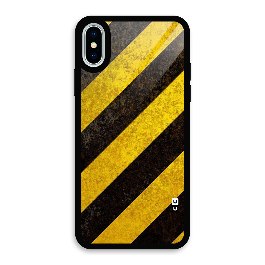 Shaded Yellow Stripes Glass Back Case for iPhone XS
