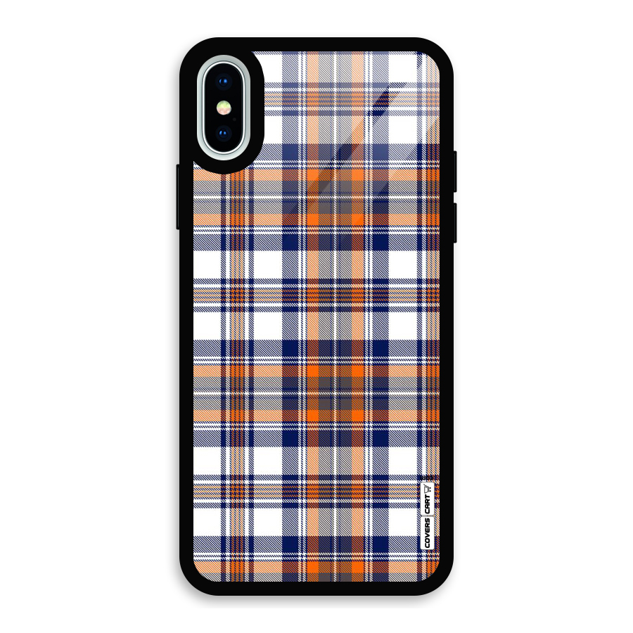 Shades Of Check Glass Back Case for iPhone XS