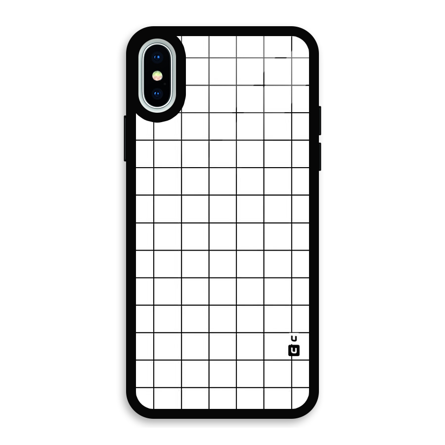 Simple Checks Glass Back Case for iPhone XS