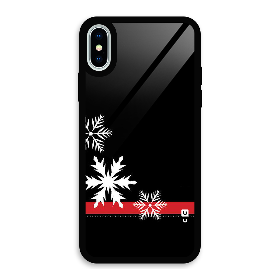 Snowflake Ribbon Glass Back Case for iPhone XS