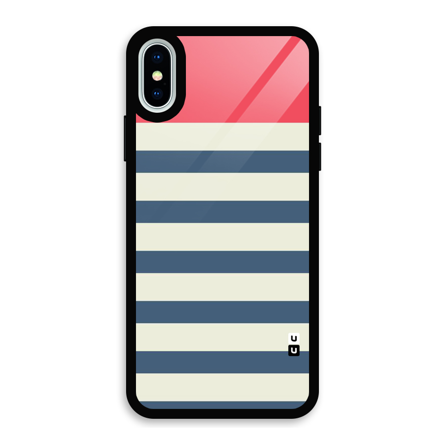 Solid Orange And Stripes Glass Back Case for iPhone XS