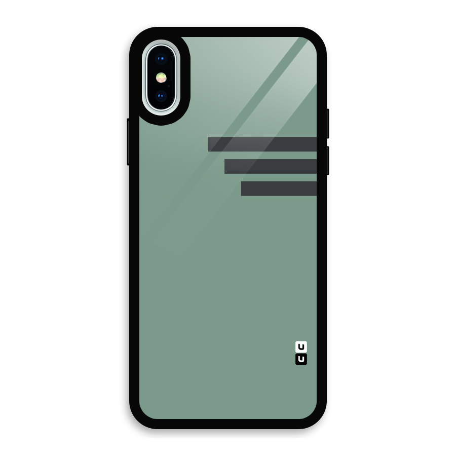 Solid Sports Stripe Glass Back Case for iPhone XS