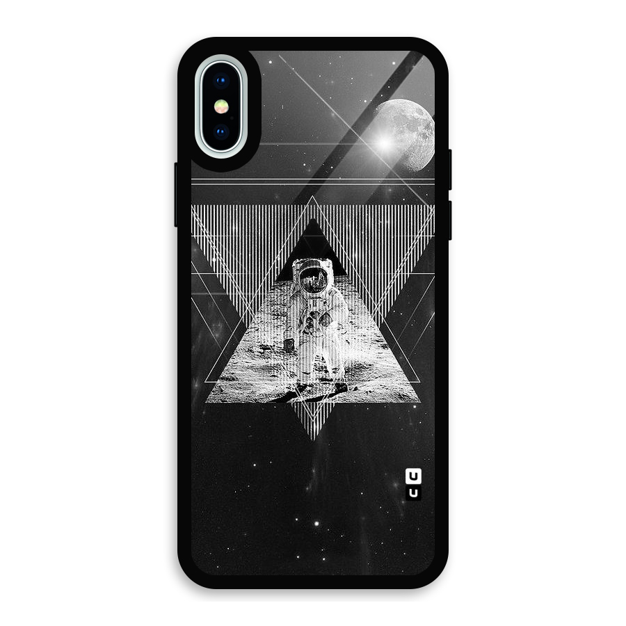 Space Triangle Abstract Glass Back Case for iPhone XS