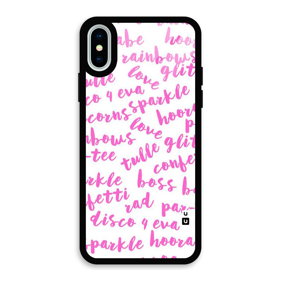 Sparkle Love Glass Back Case for iPhone XS